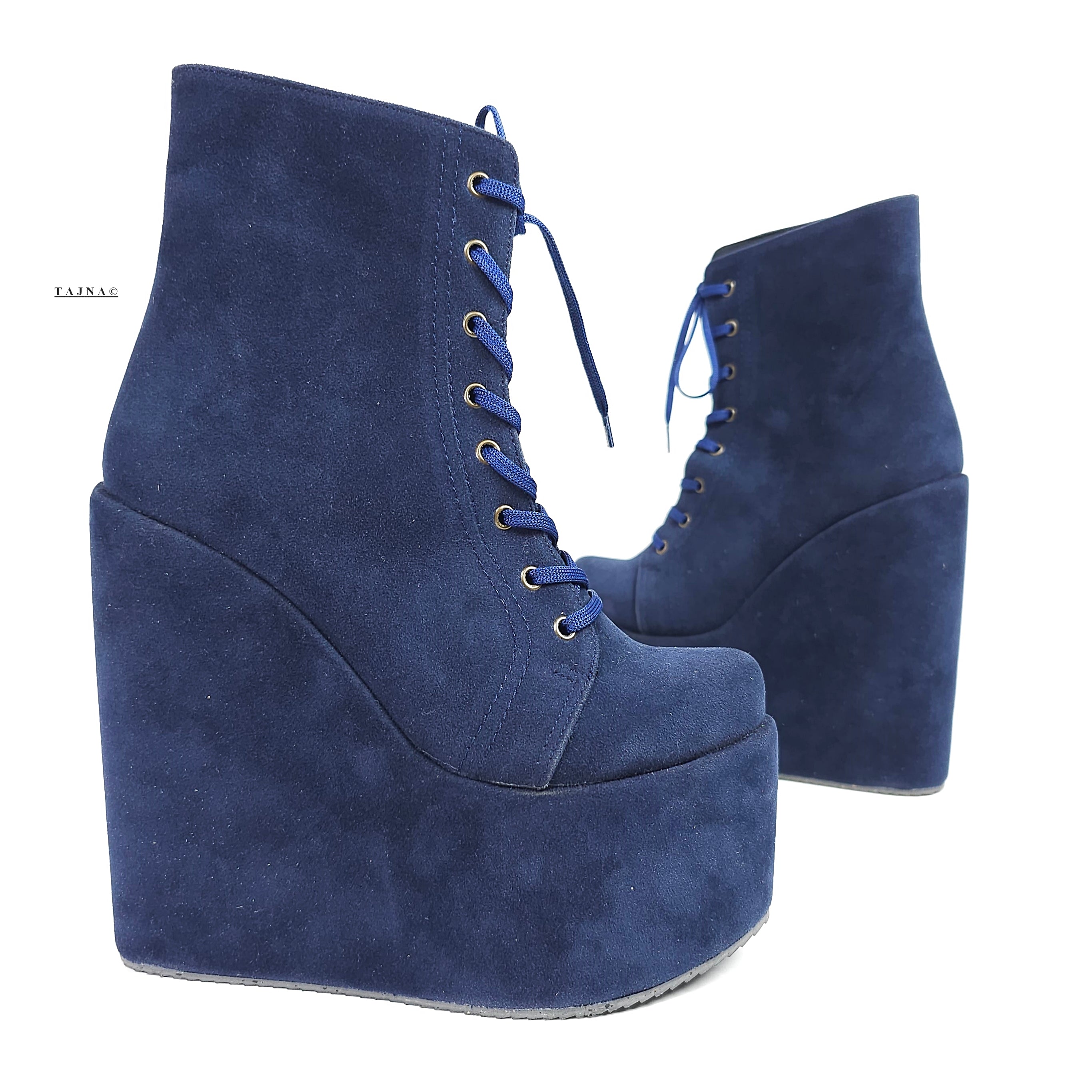 Navy platform boots best sale