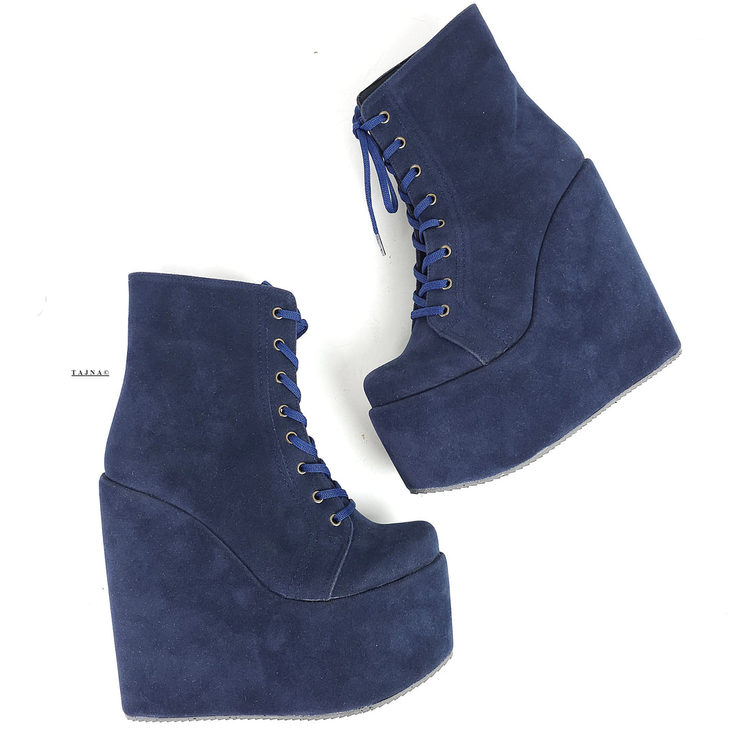 dark-navy-blue-suede-high-heel-platform-wedge-boots-lace-up-booties-tajna-club-shoes