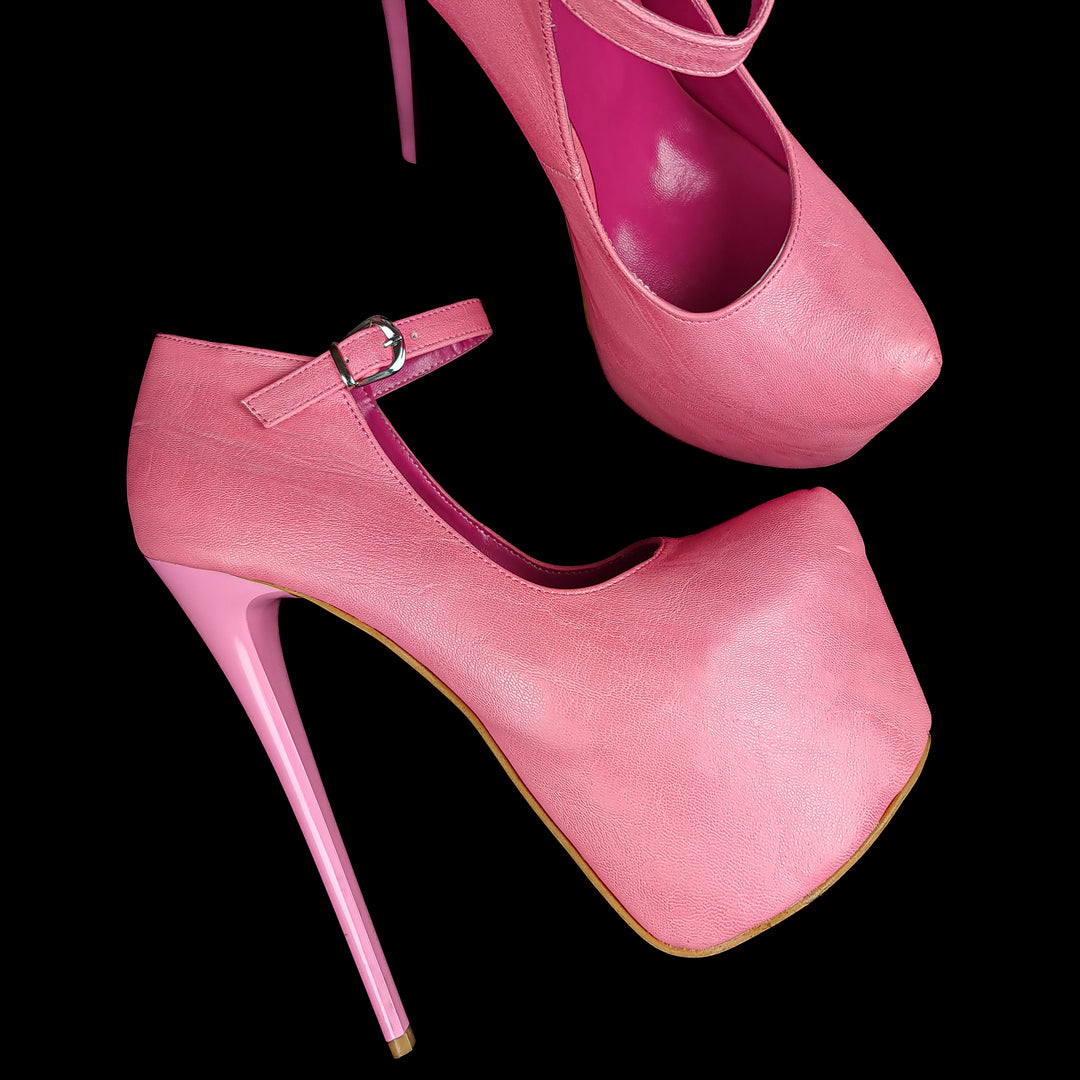Baby Pink Matte Mary Jane High Heels
