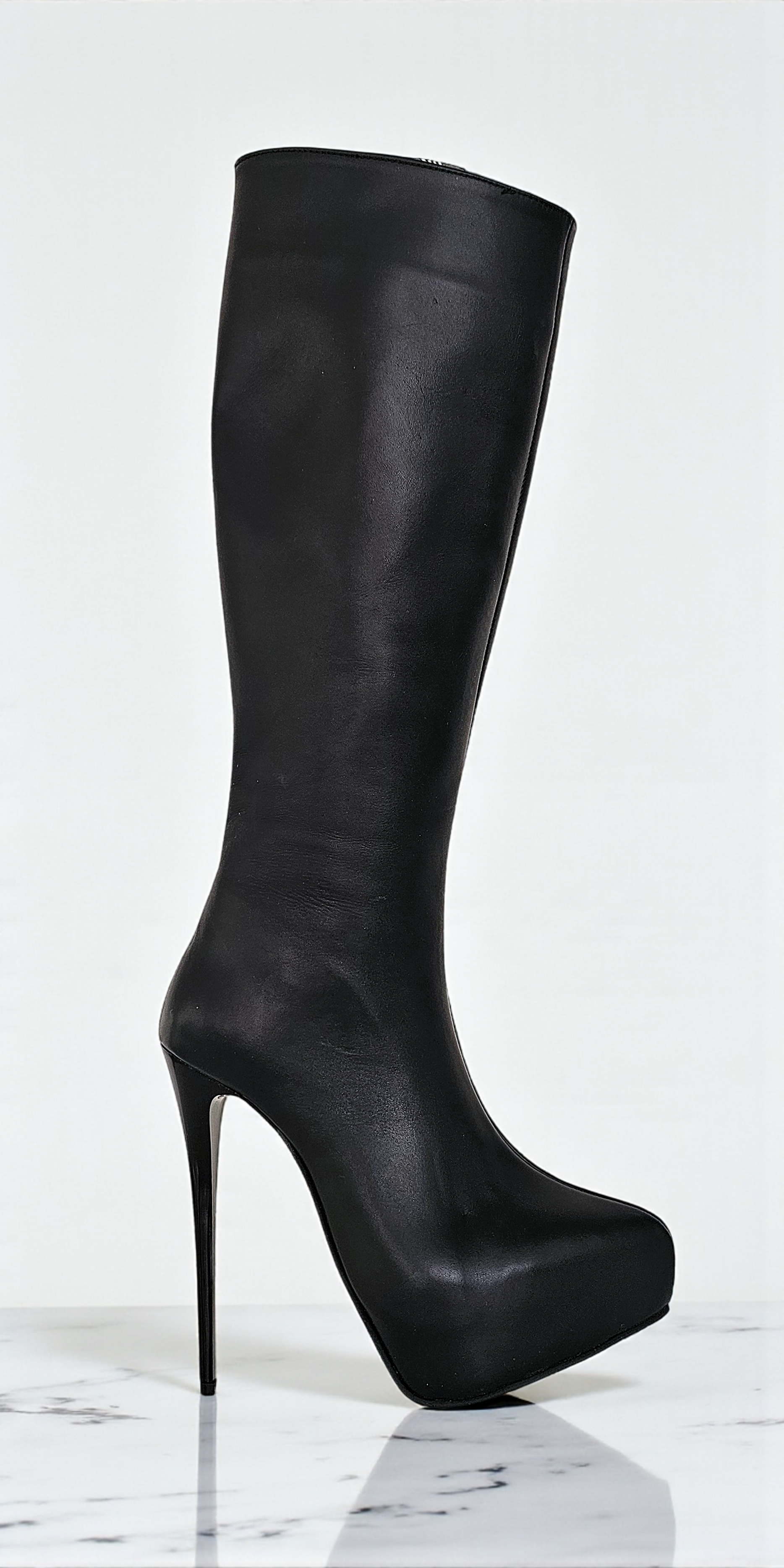 Lock & Load Pointy Toe Platform Leather Boots