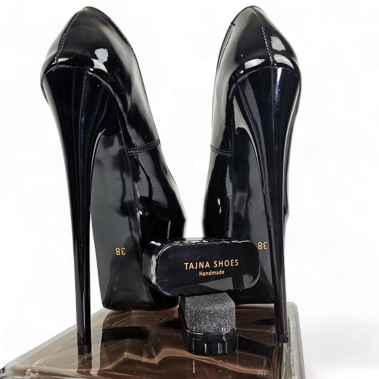 Fishmouth Black Gloss High Heel Pumps