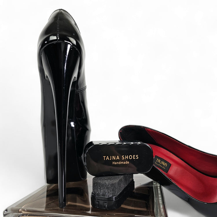 Fishmouth Black Gloss High Heel Pumps