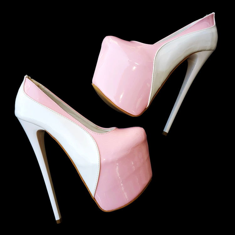 Light Pink White Double Coloured Pumps