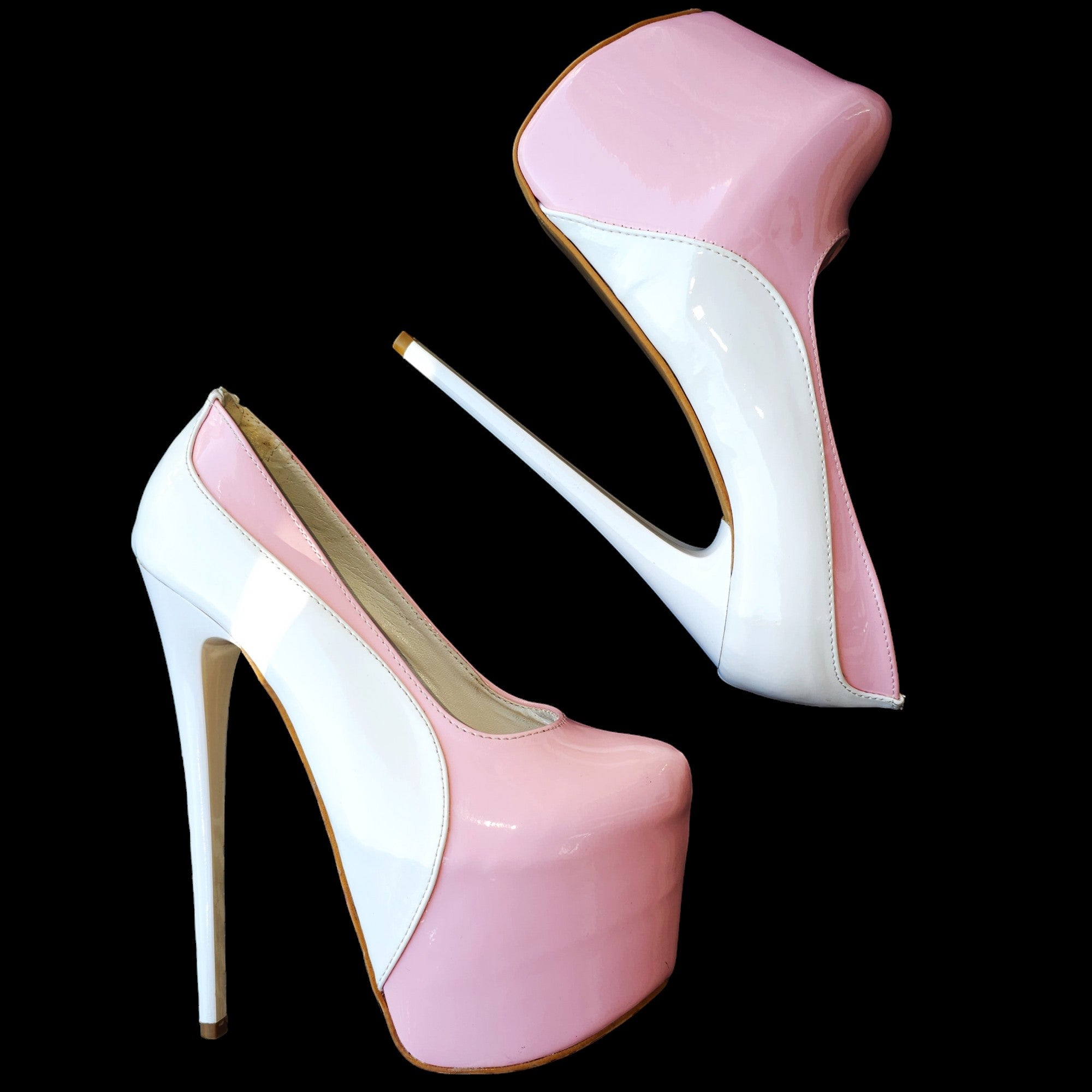 Light Pink White Double Coloured Pumps