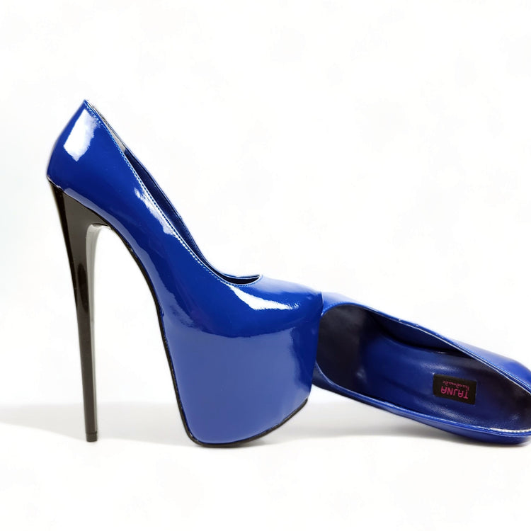 Electric Blue Patent High Heel Platform Shoes