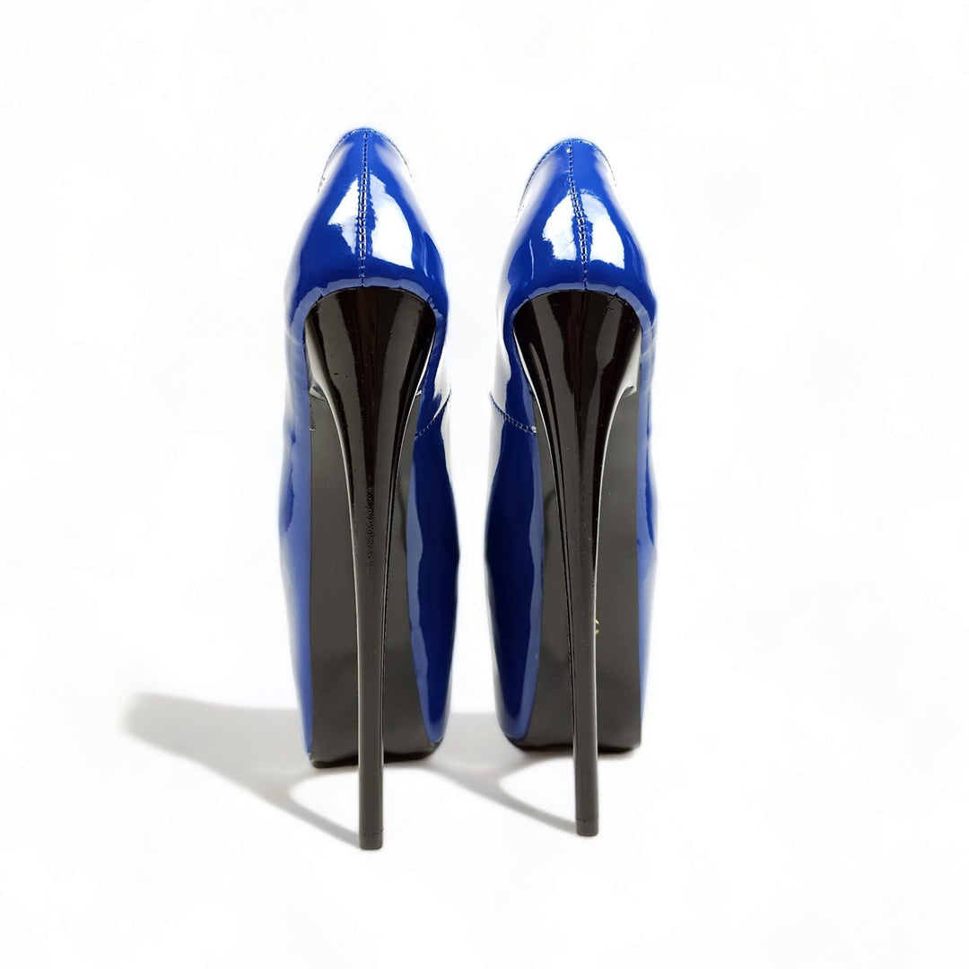 Electric Blue Patent High Heel Platform Shoes