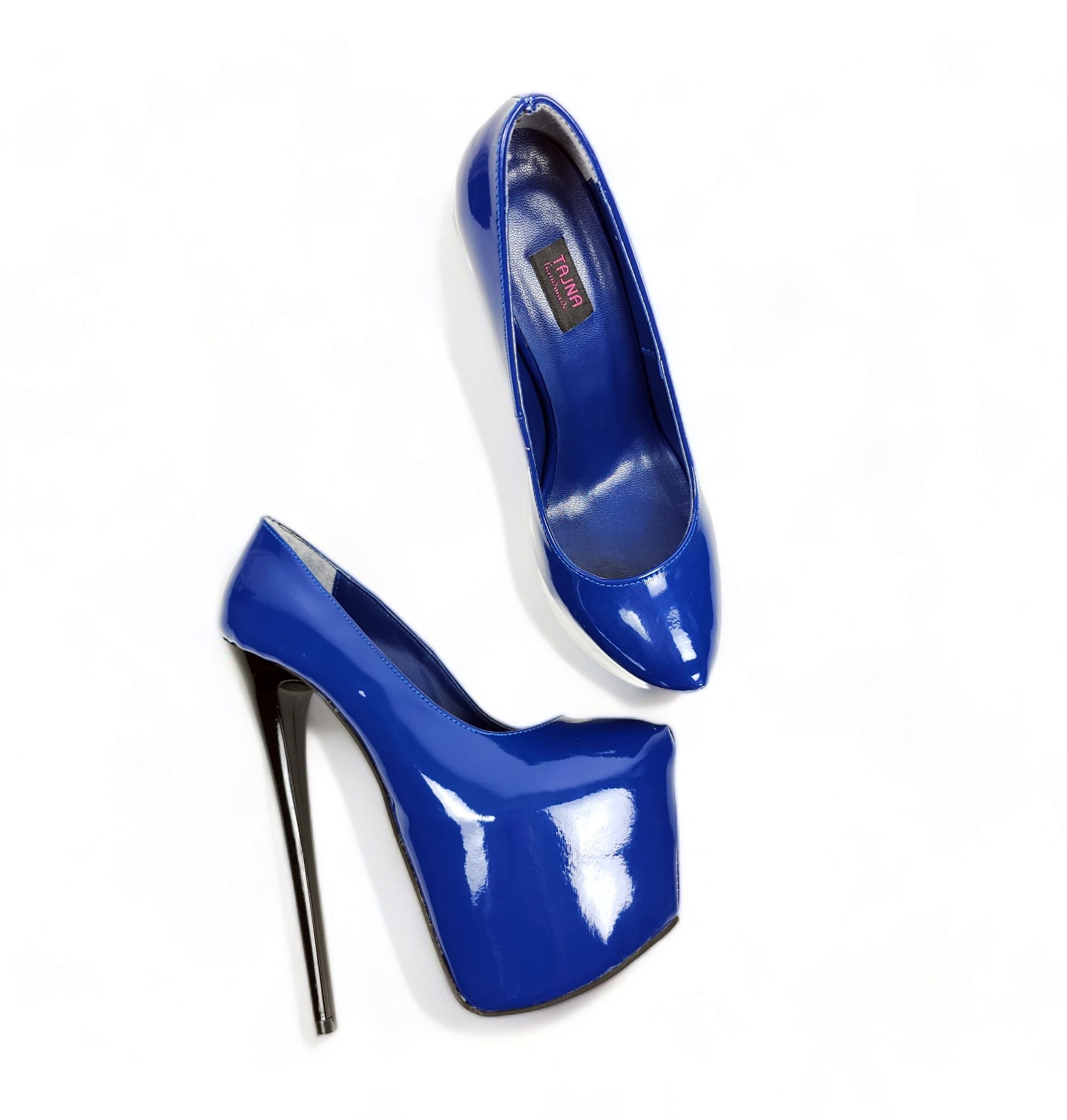 Electric Blue Patent High Heel Platform Shoes