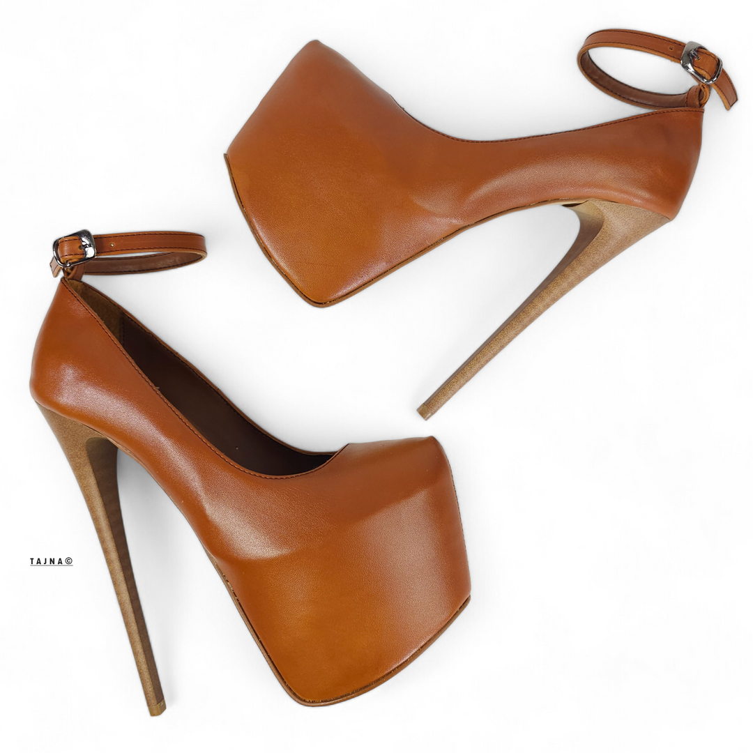 Brown high heel pumps best sale