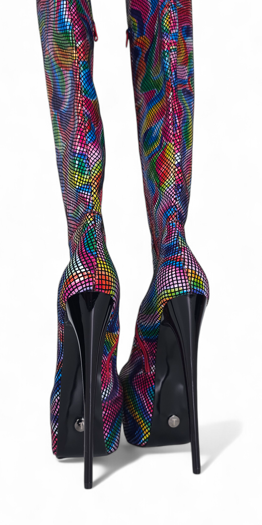 Rainbow Half Stretch Over The Knee Boots