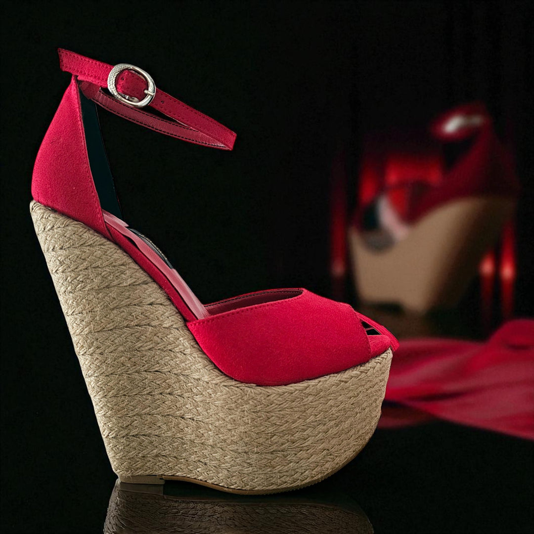 Vivid Vixen - Red Suede Espadril