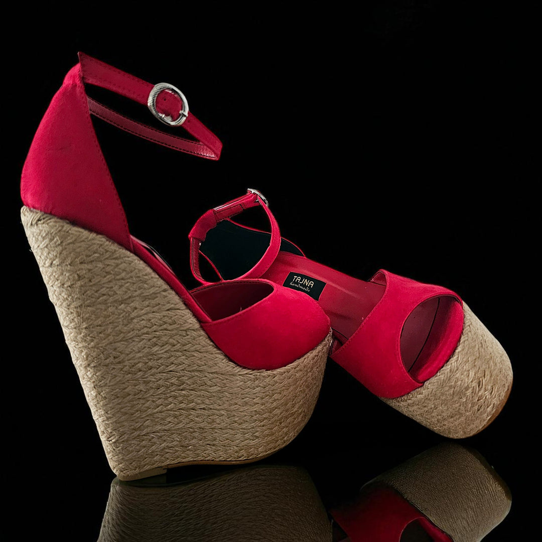 Vivid Vixen - Red Suede Espadril