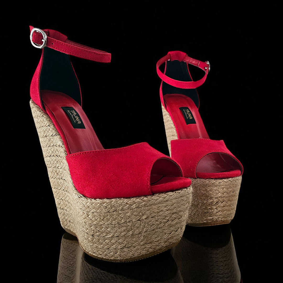 Vivid Vixen - Red Suede Espadril