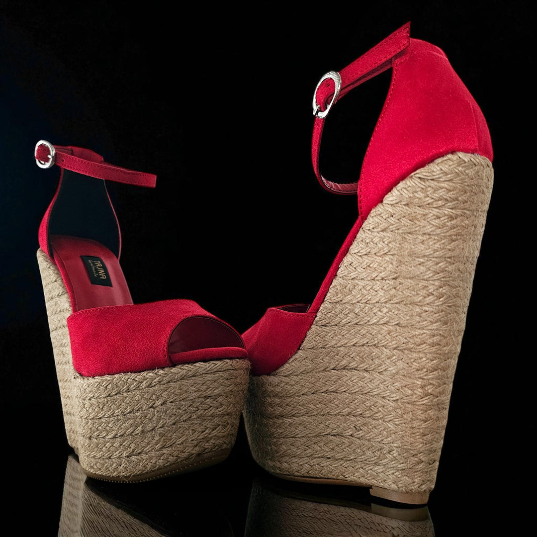 Vivid Vixen - Red Suede Espadril