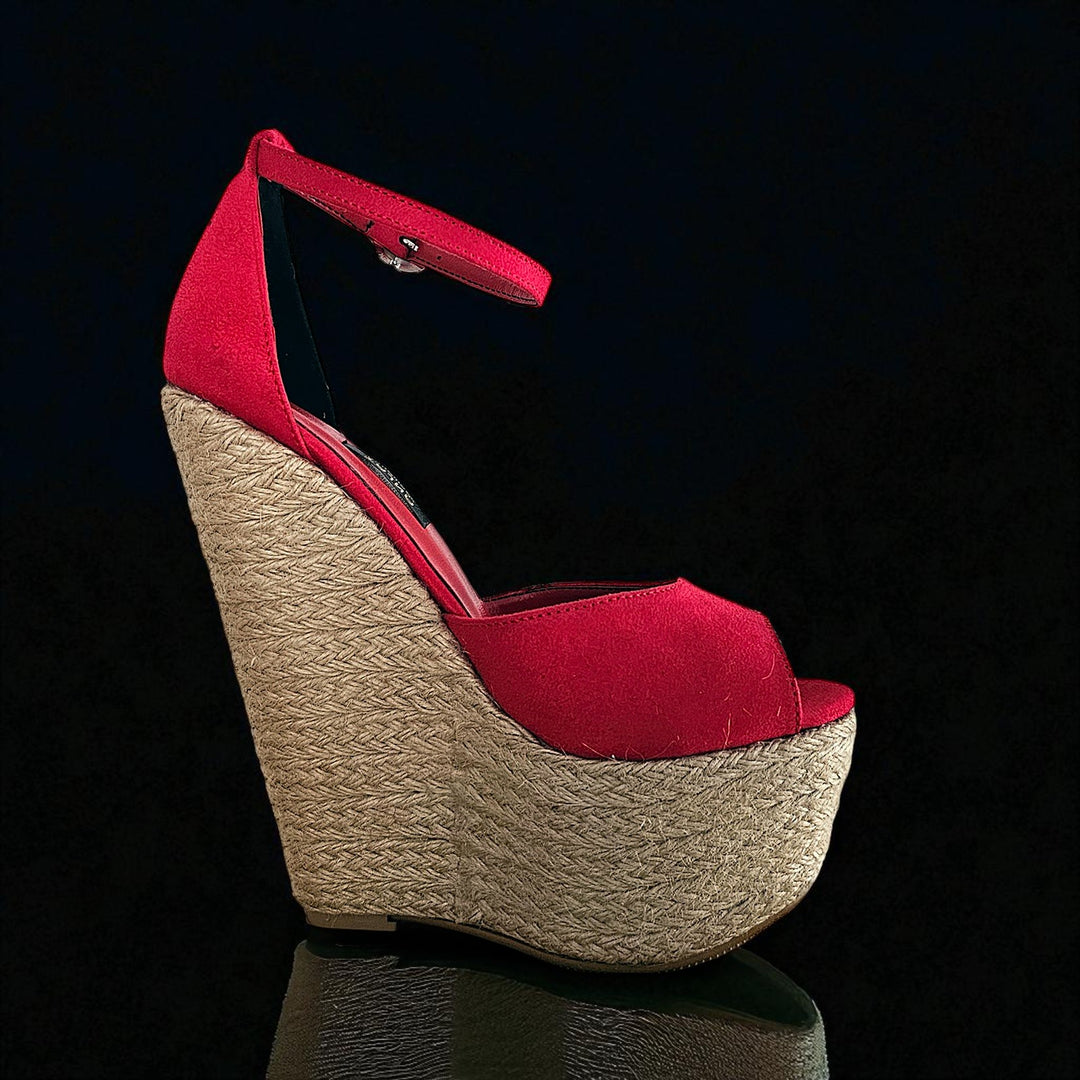 Vivid Vixen - Red Suede Espadril