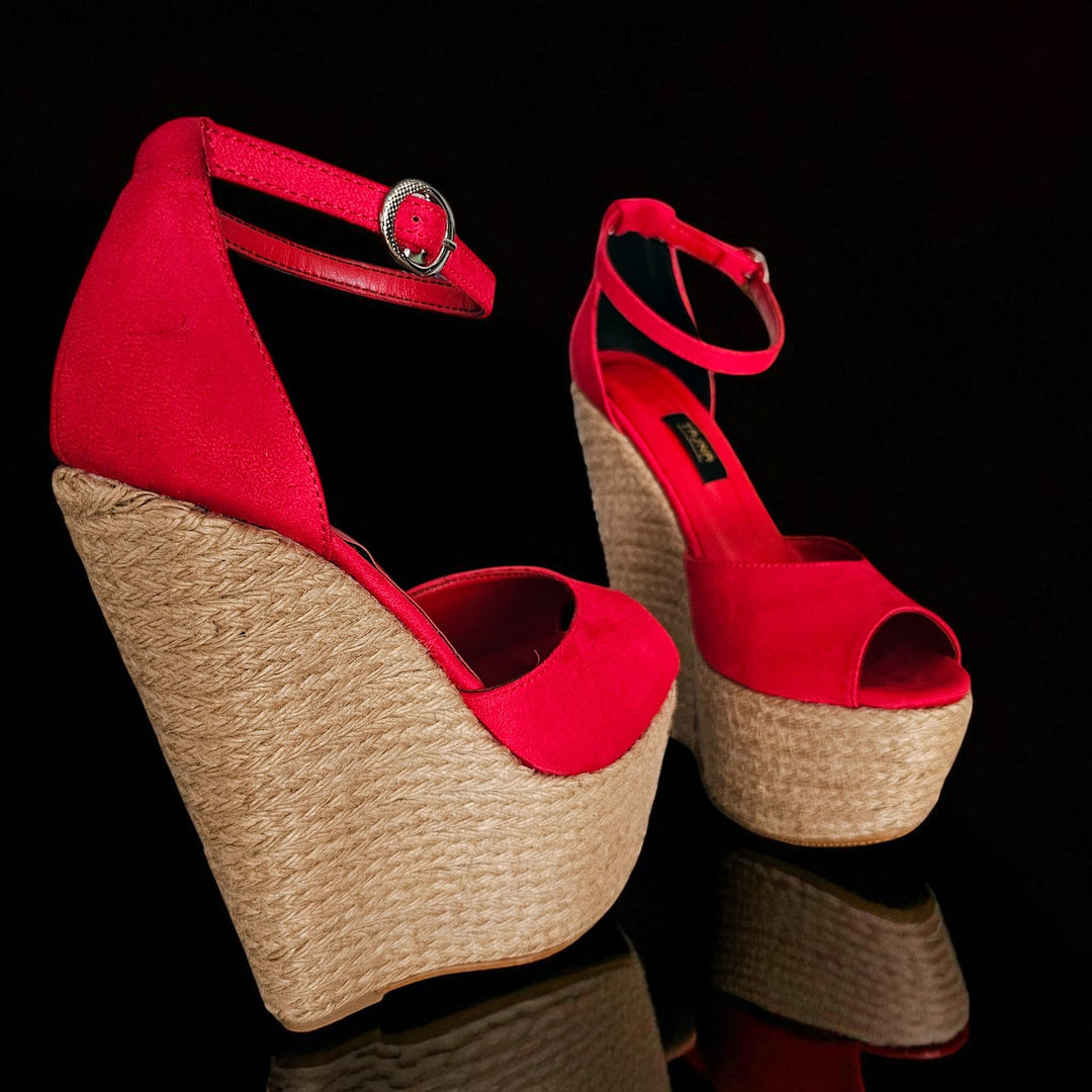 Vivid Vixen - Red Suede Espadril