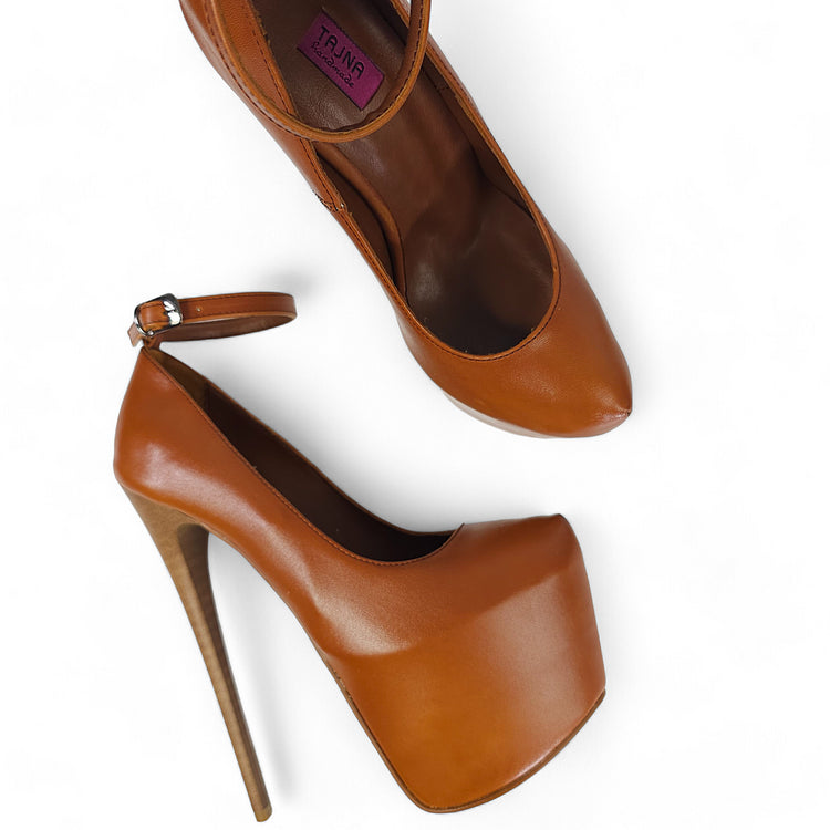 Brown platform pumps best sale