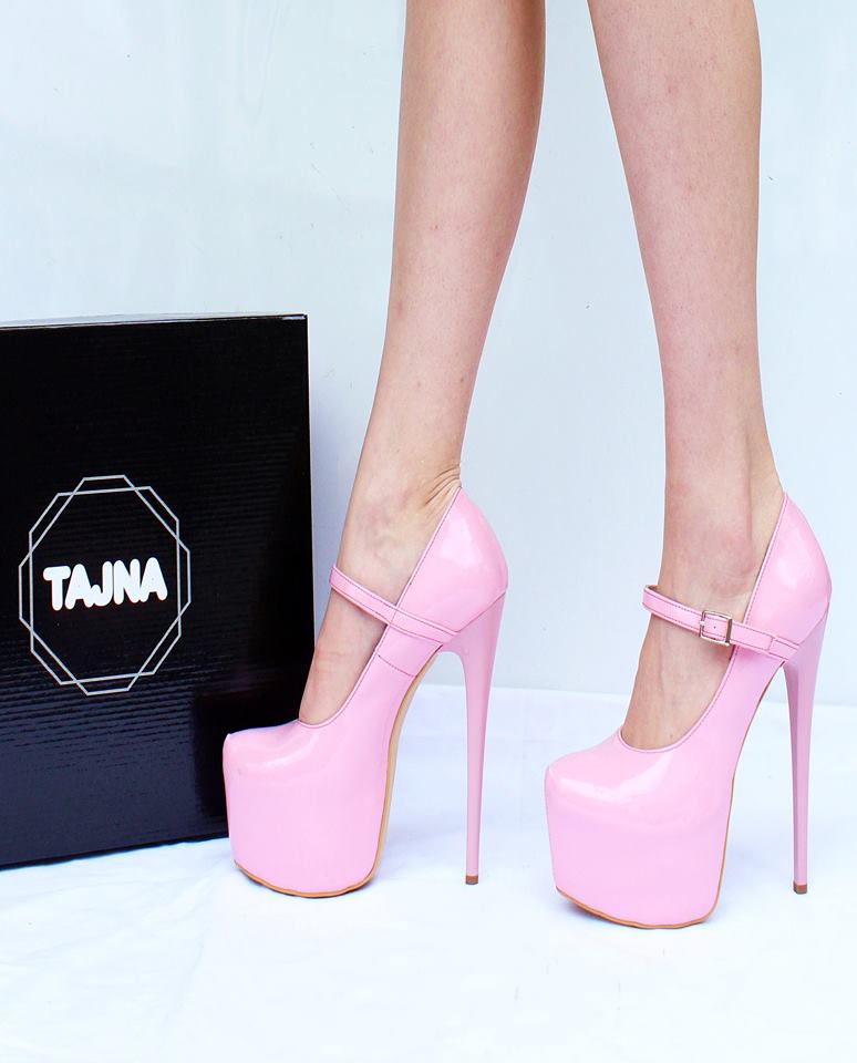 Mary Jane Light Pink  High Heel Platform Shoes - Tajna Club