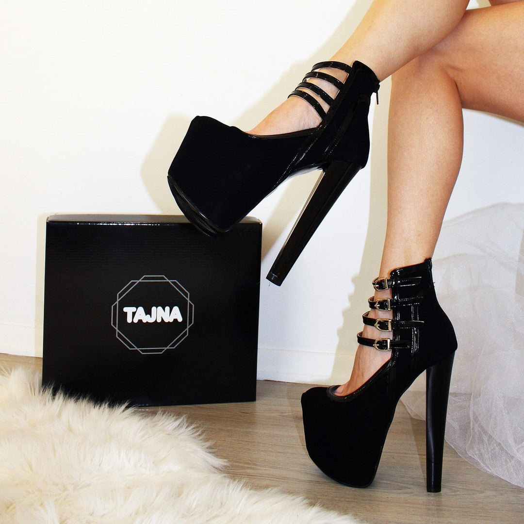 Four Strapped High Heel Platforms - Tajna Club