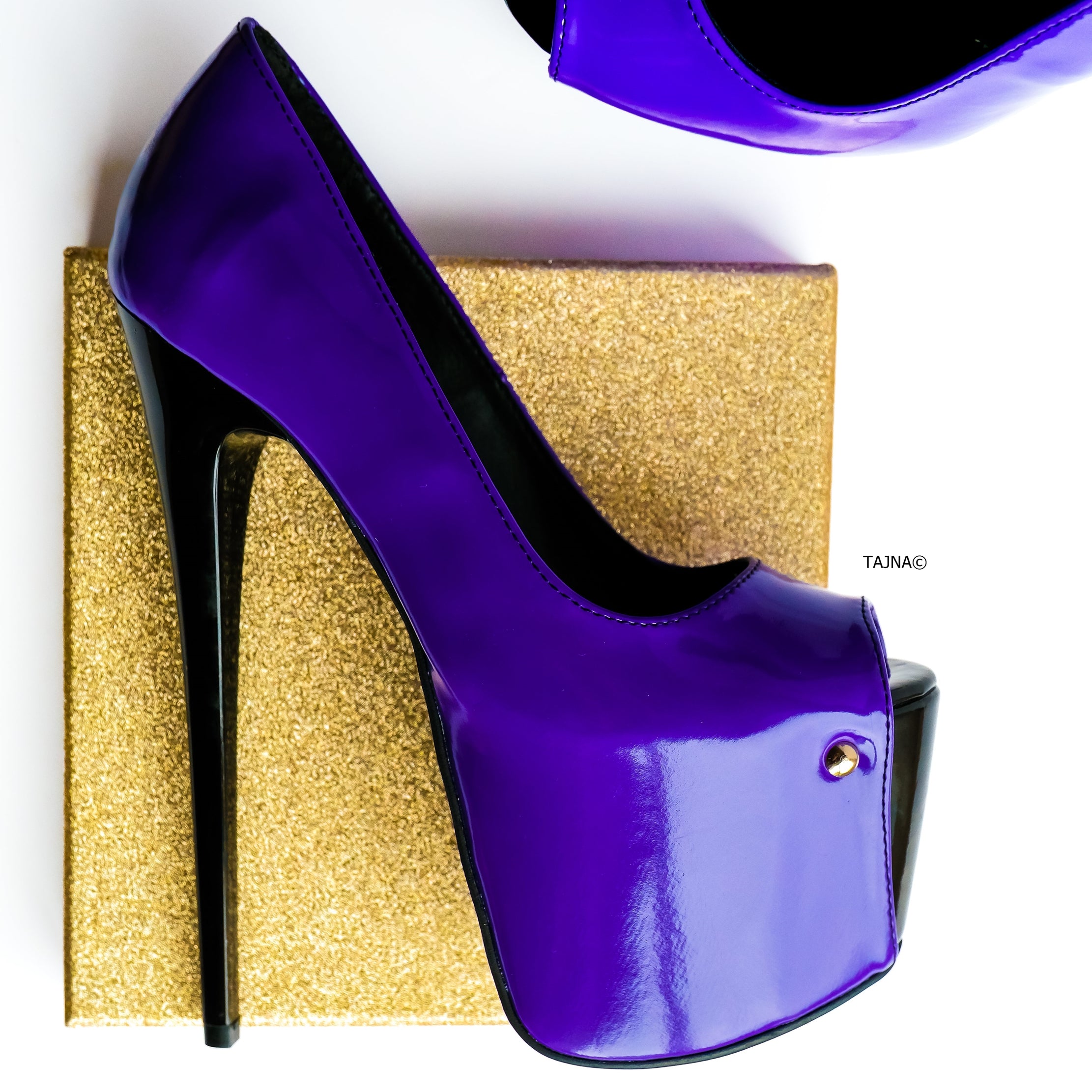 Purple and black pumps hotsell