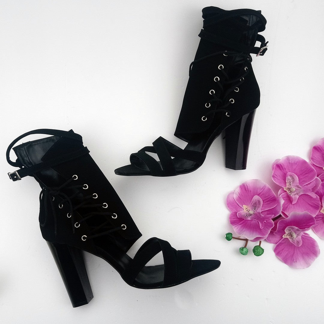 Black Designer Ankle Shoes - Tajna Club