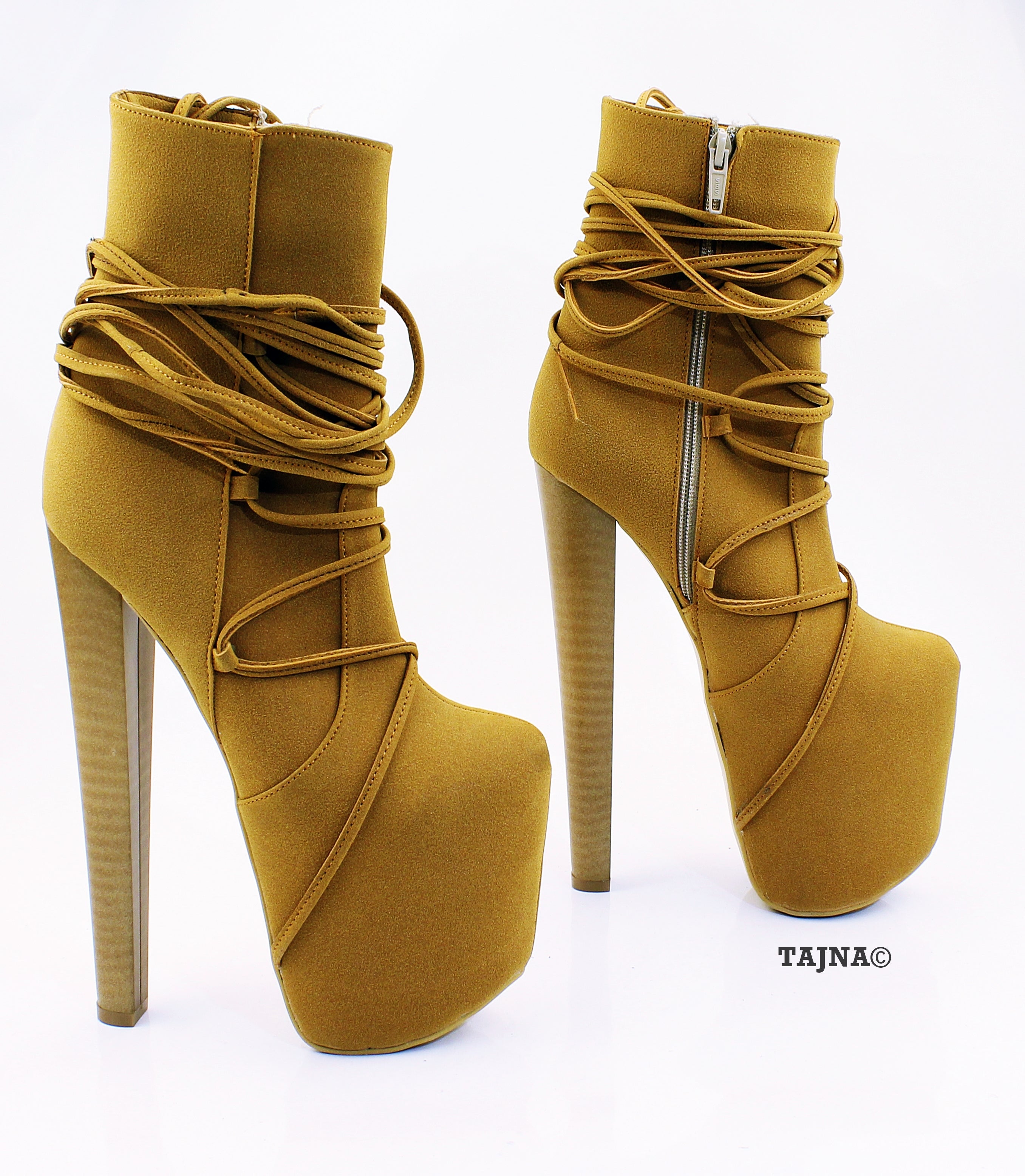 Shops platform heel booties