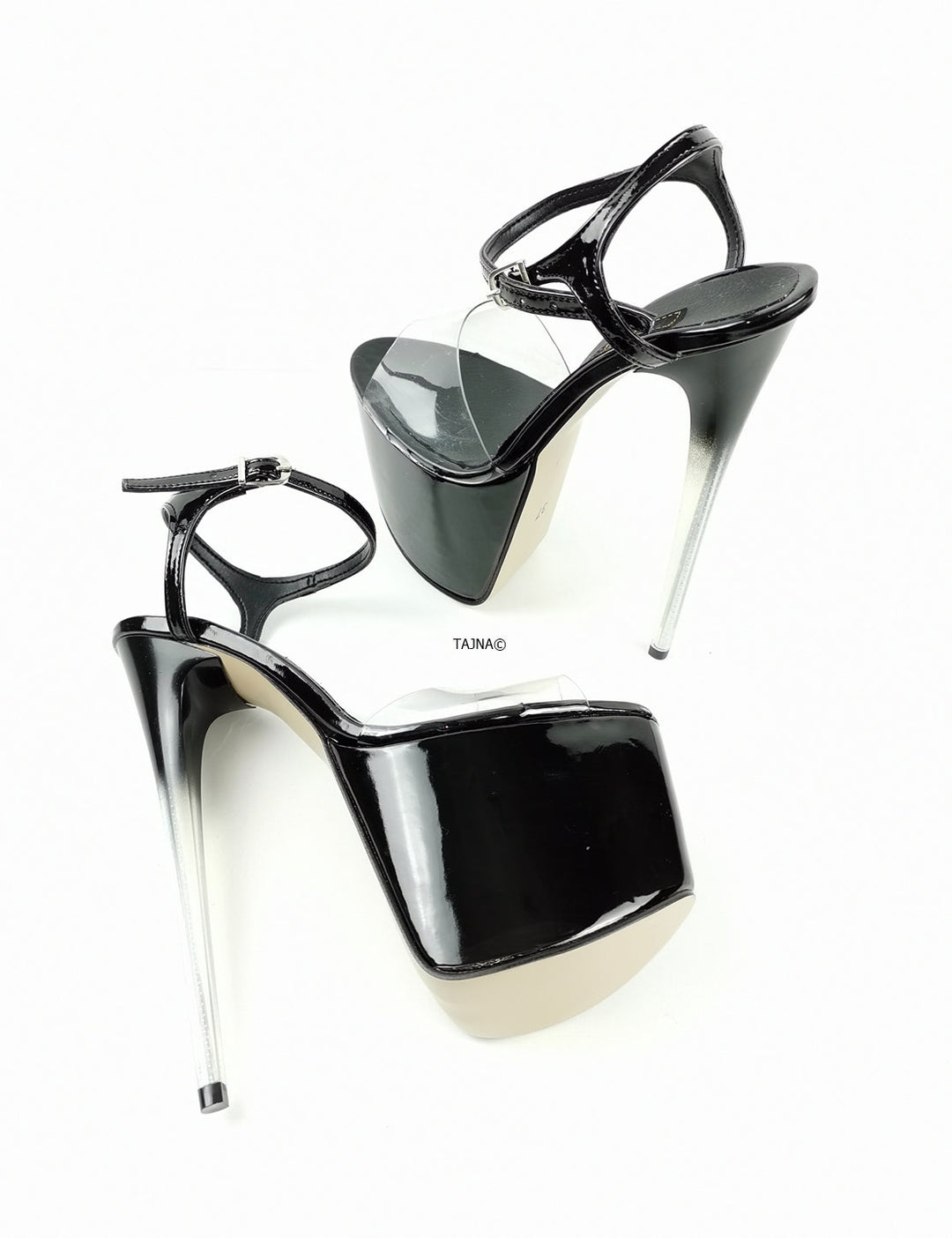 Clear Heels Transparent Strap Sandals - Tajna Club