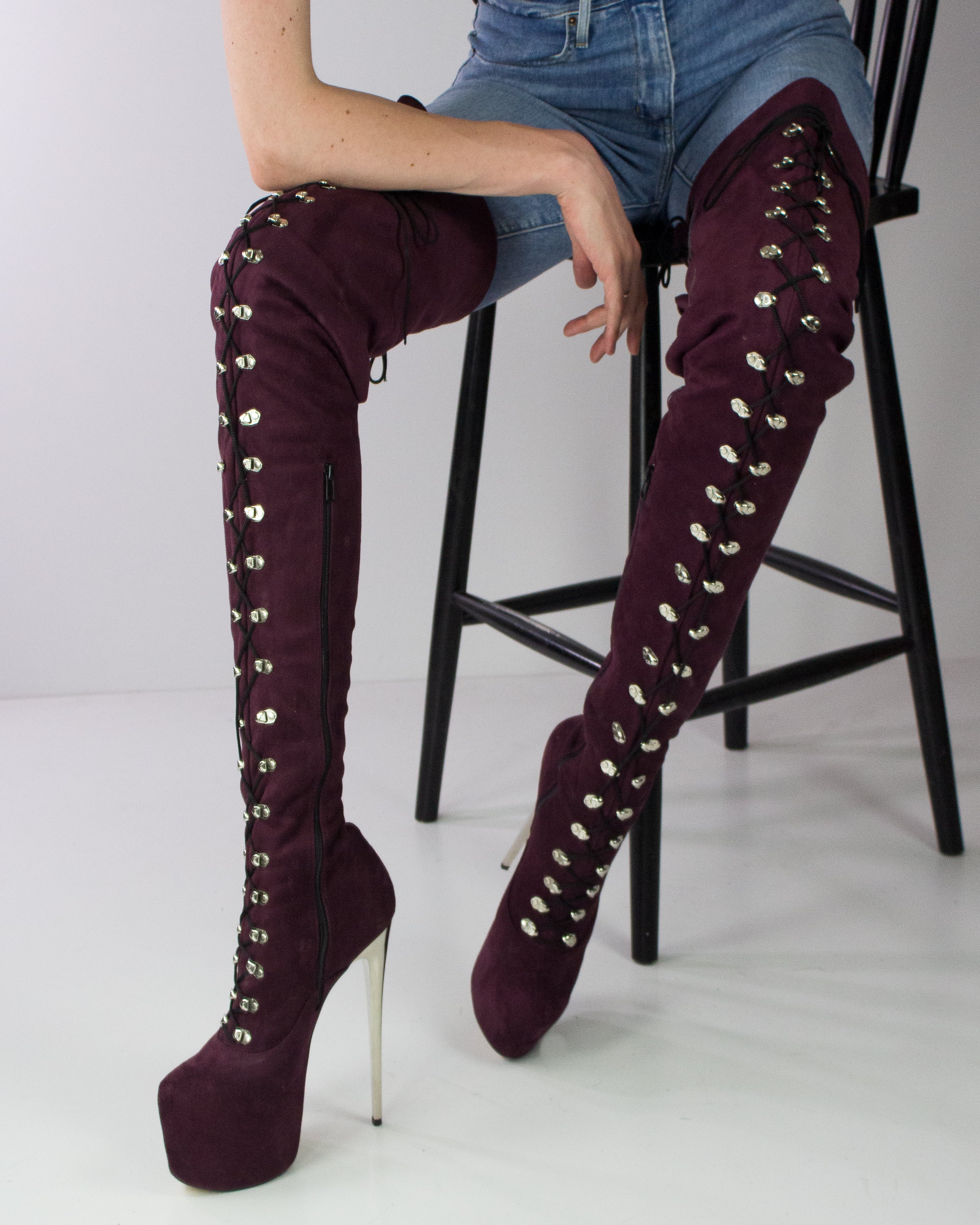 Thigh high hot sale army boots