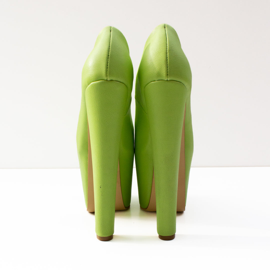 Pistachio Green Chunky Platform Heels