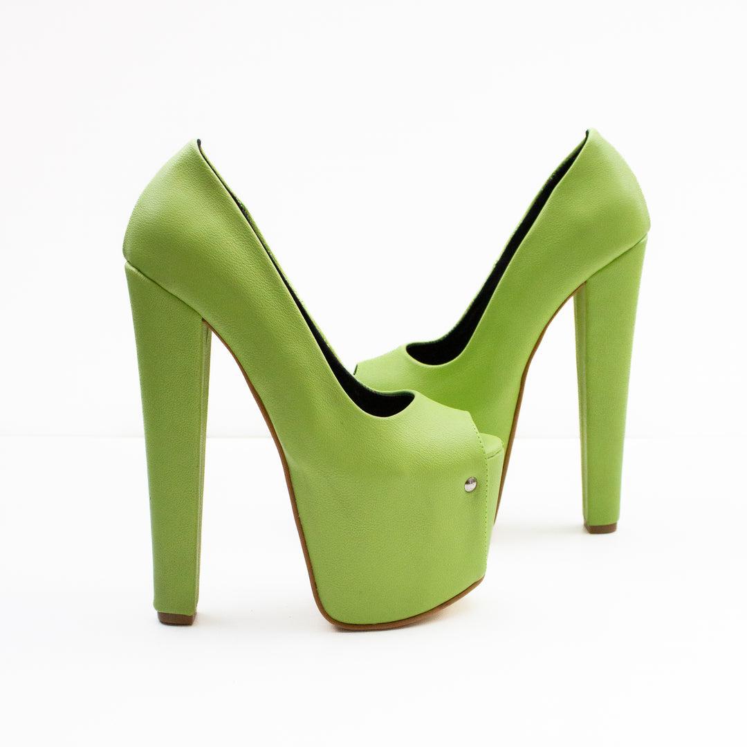 Pistachio Green Chunky Platform Heels