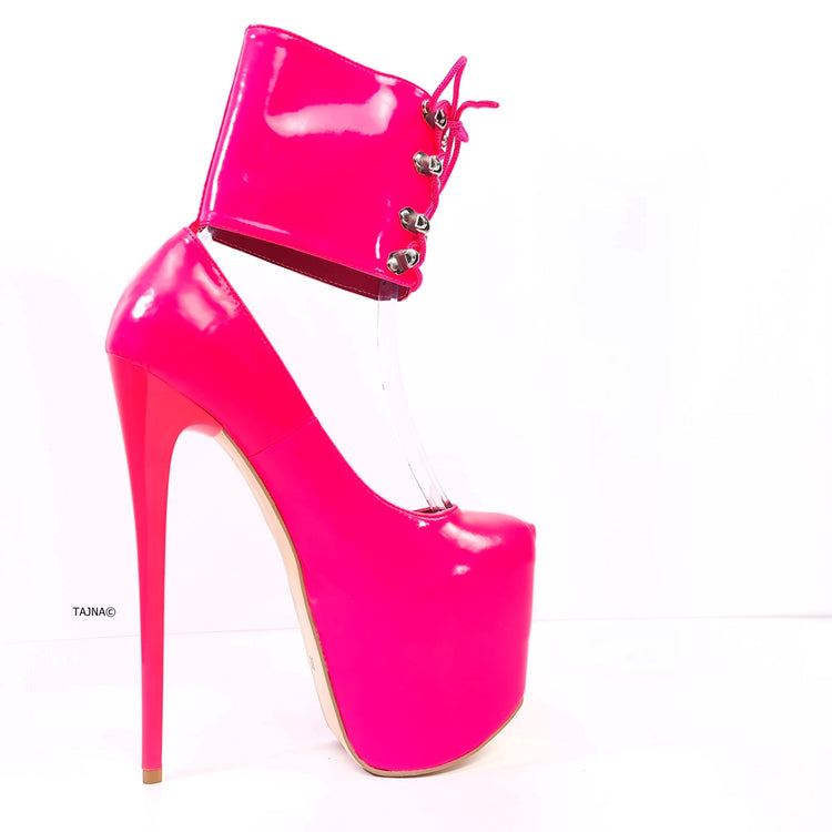 Ankle cuff pink bondage Tajna high heel shoes