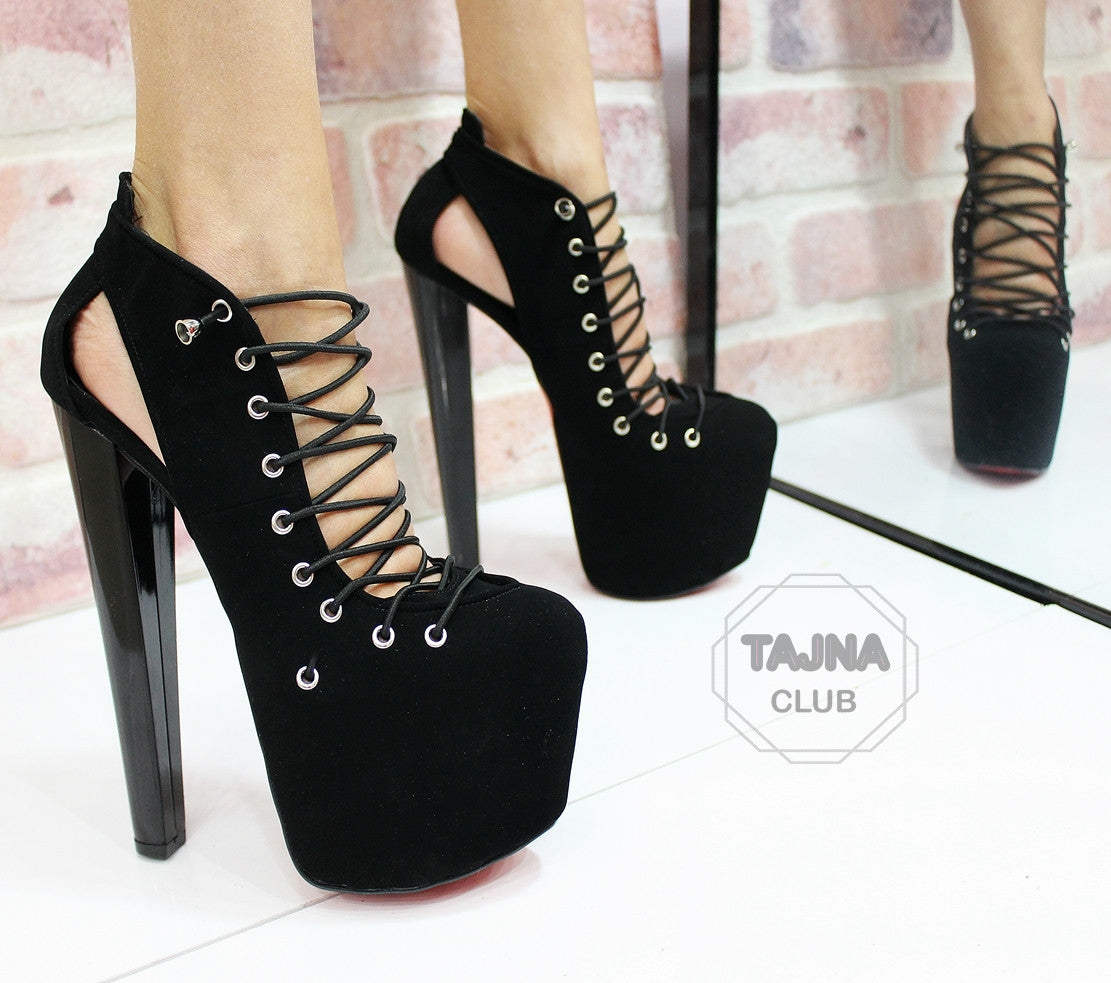 Designer lace up heels discount