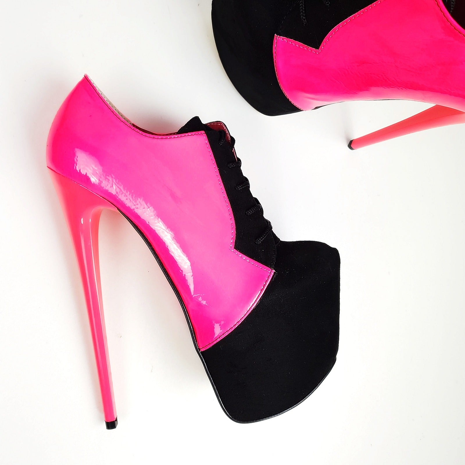 Pink and black shoes fashion heels