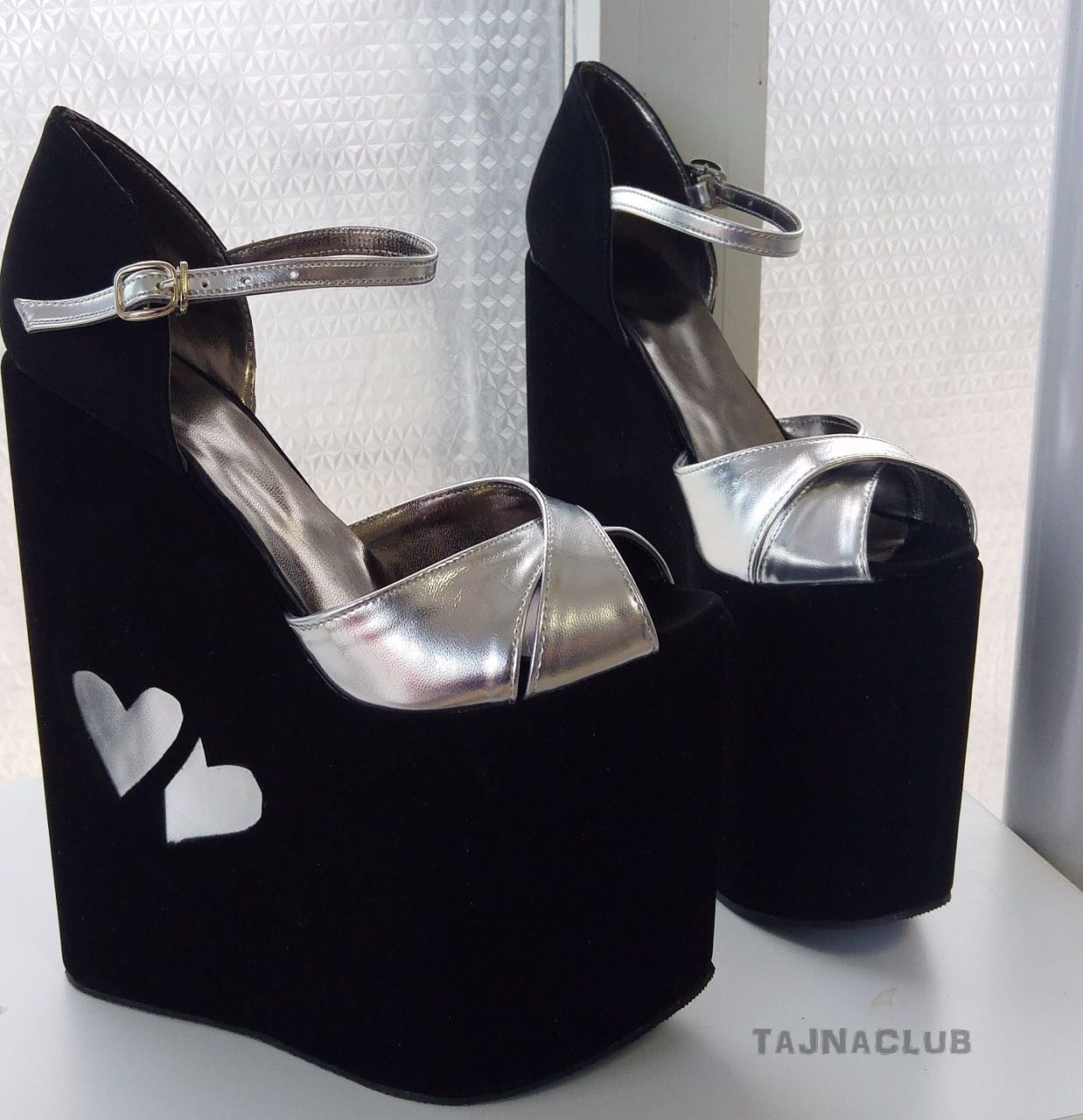 Black and silver wedges outlet
