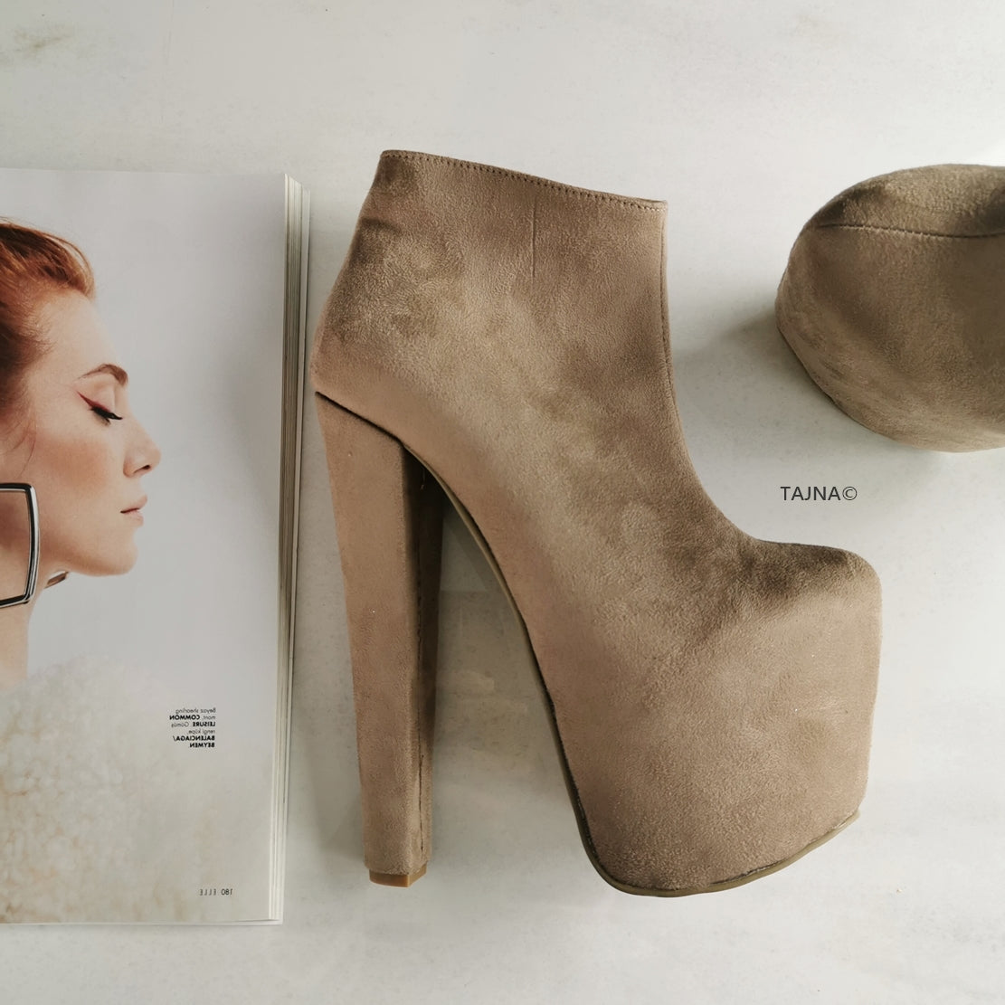 Beige platform deals booties