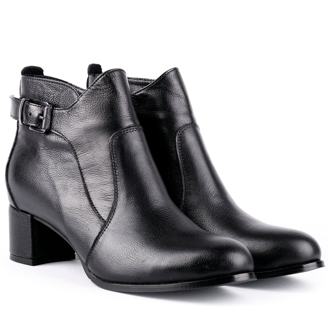 Rigel - Kitten Heels Ankle Leather Booties