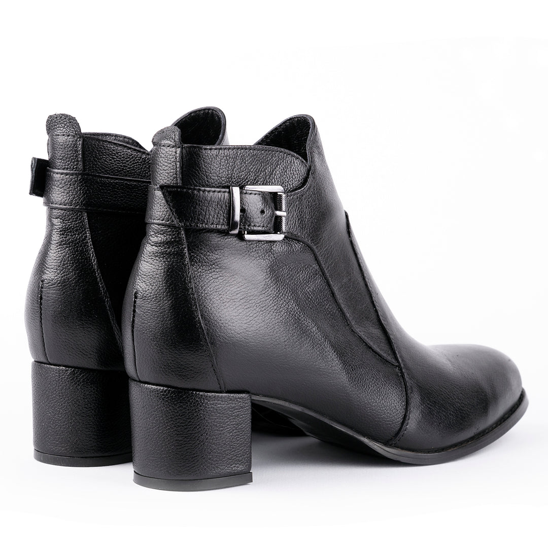 Rigel - Kitten Heels Ankle Leather Booties