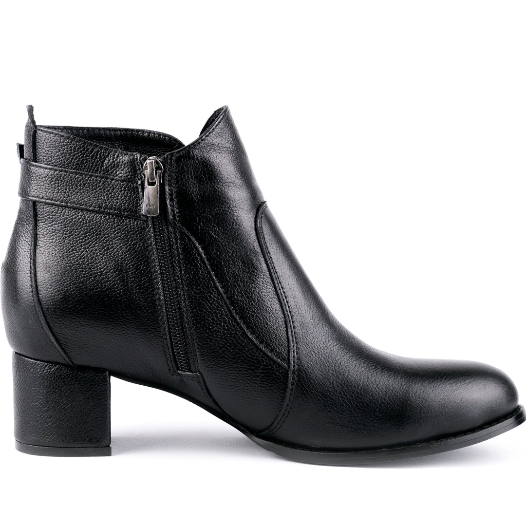 Rigel - Kitten Heels Ankle Leather Booties