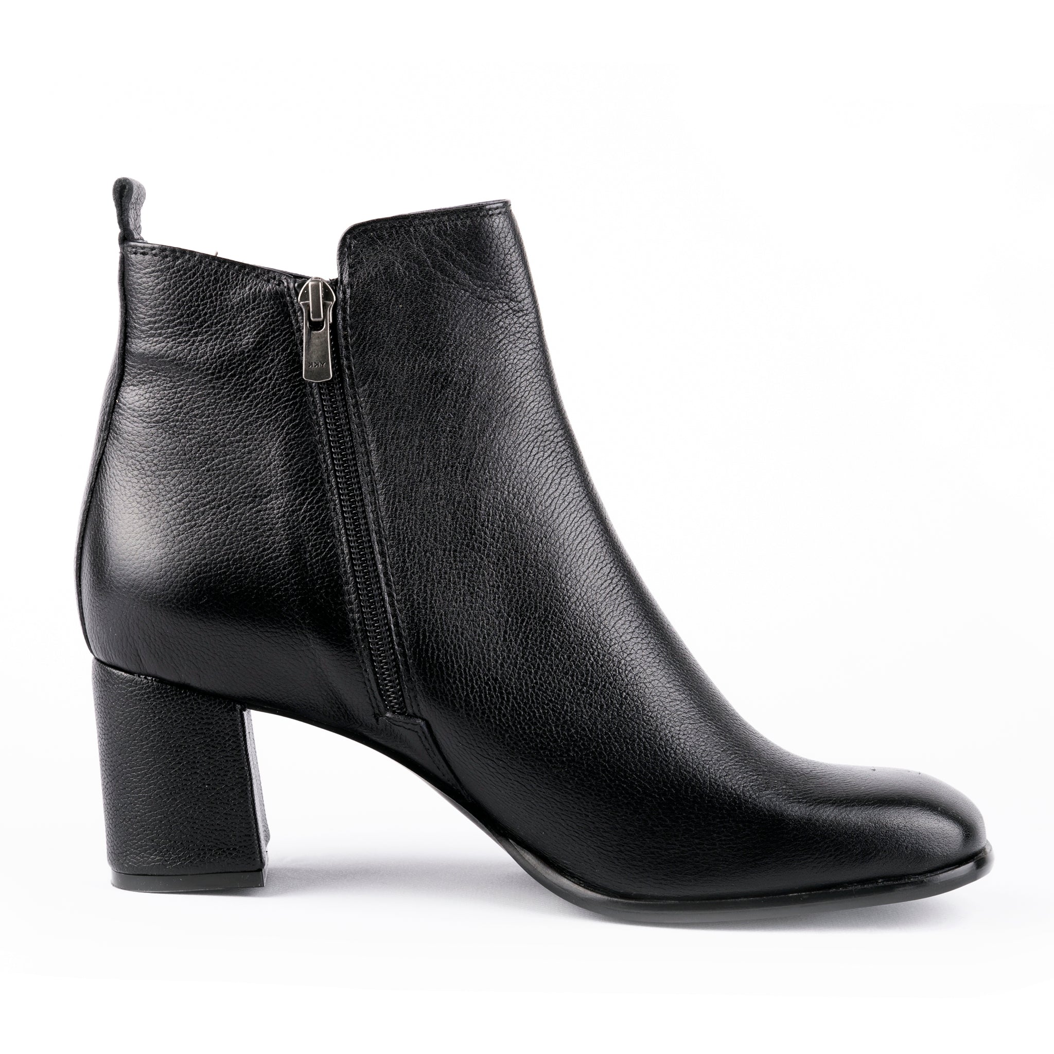 Zipper View -Scorpius - Double Belted Ankle Leather Booties