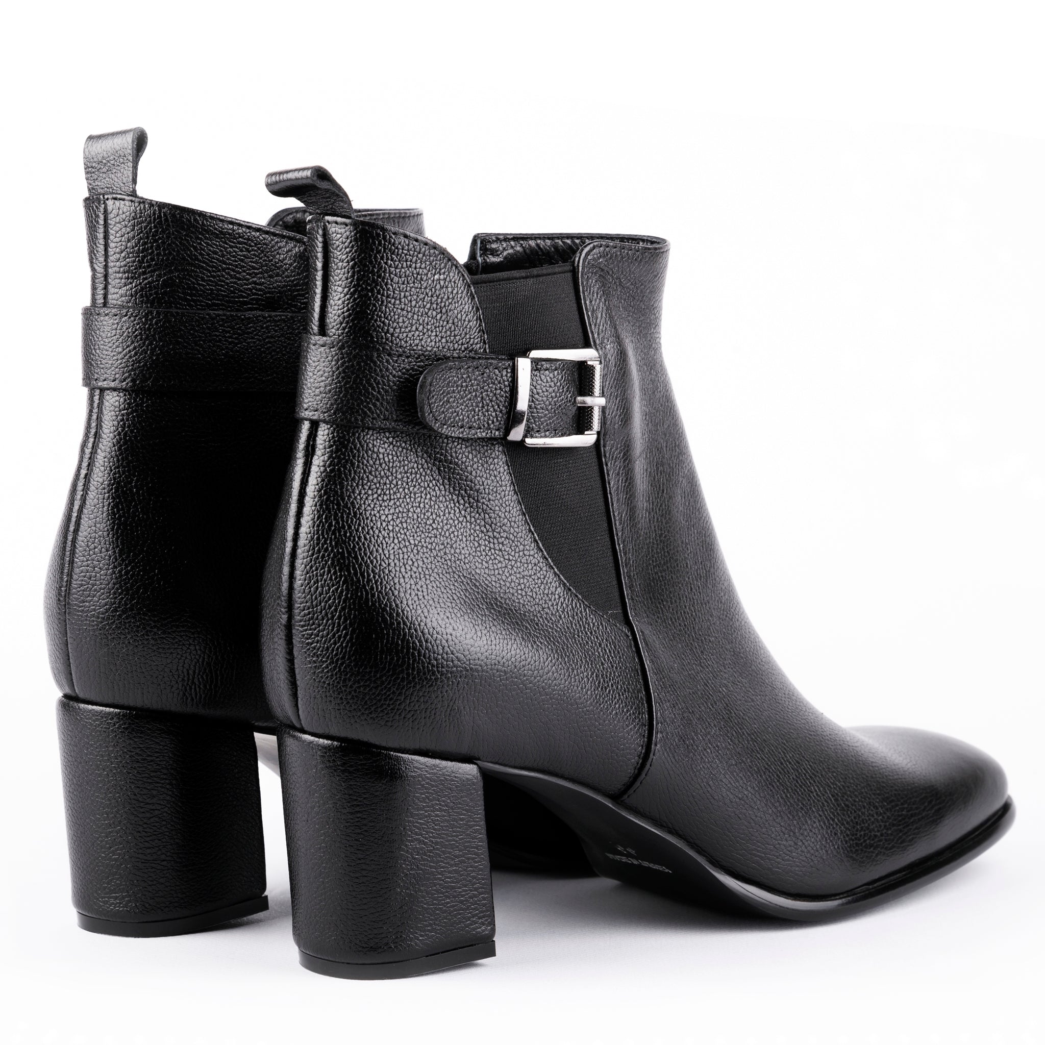 Heka - Ankle Cut Belted Leather Booties