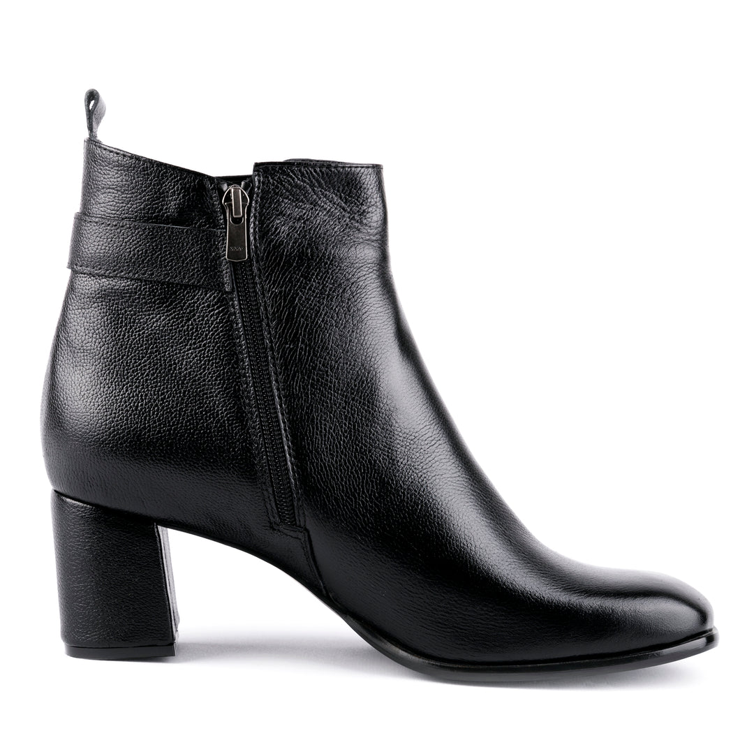 Heka - Ankle Cut Belted Leather Booties