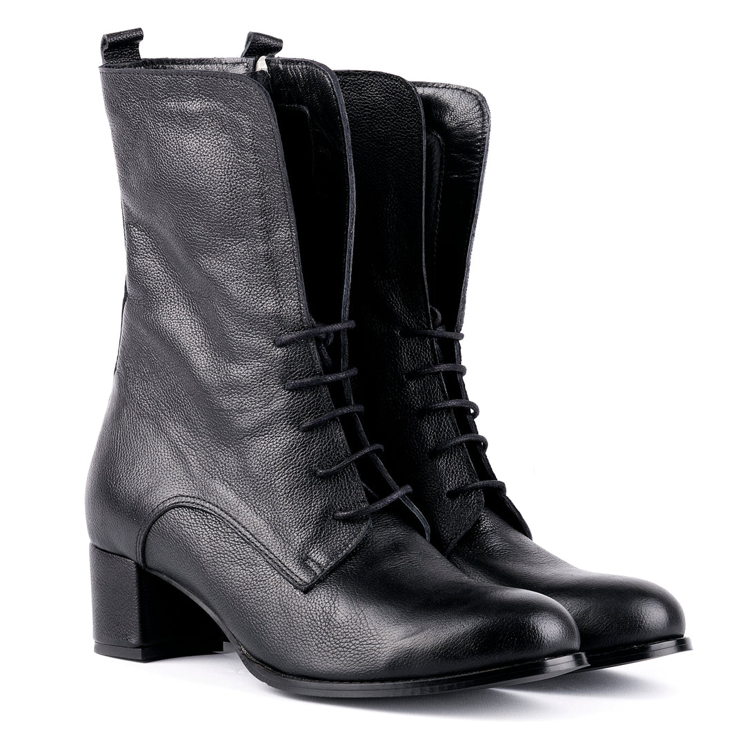 Kappa - Lace Up Leather Booties