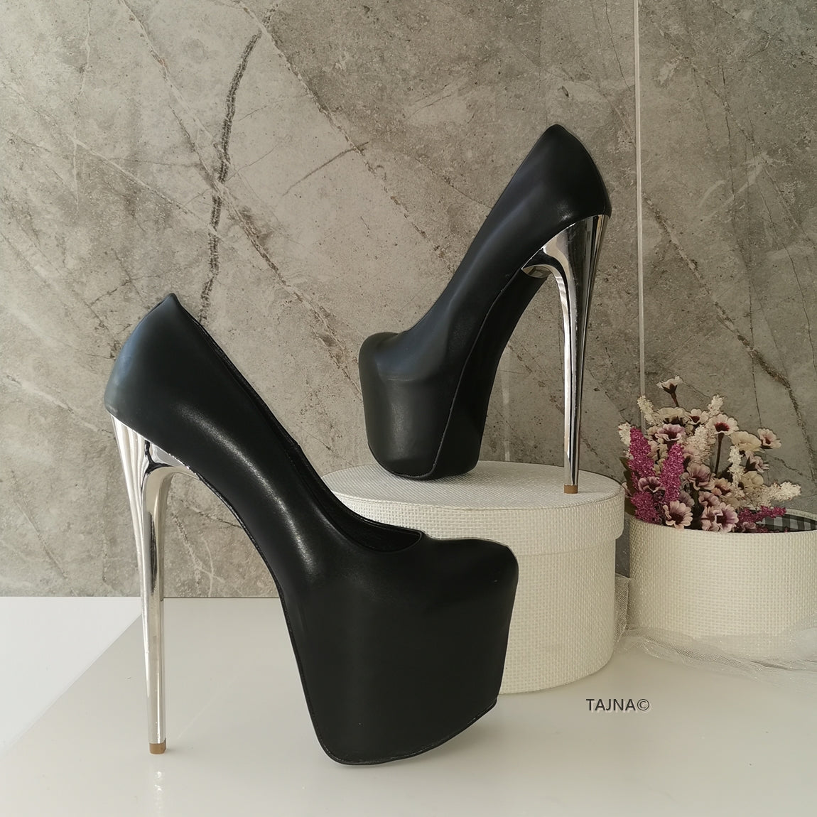 Dark metallic heels online