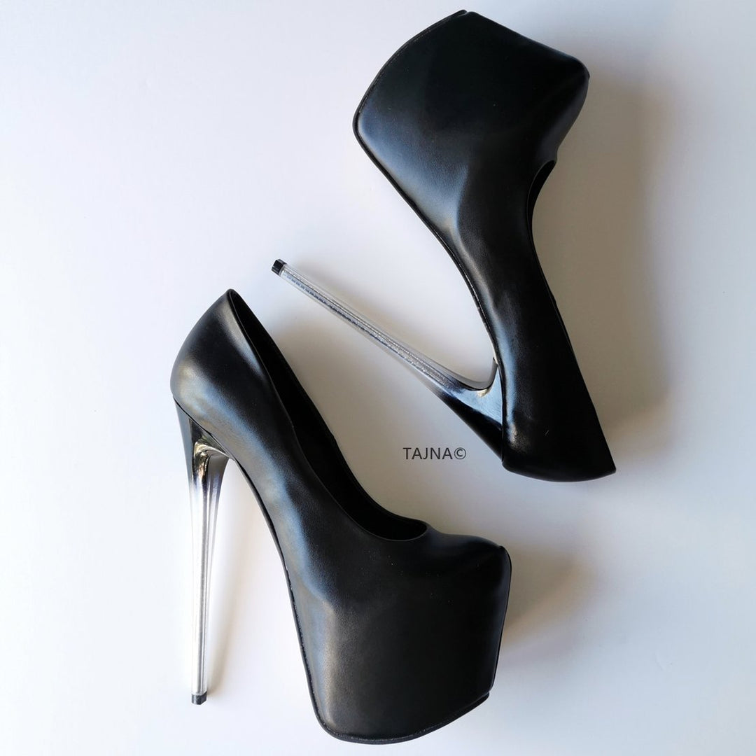 Glassy Heels Black Hidden Platform - Tajna Club