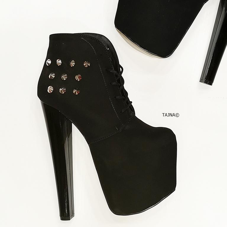Pinned Ledna Black Suede Ankle Booties - Tajna Club