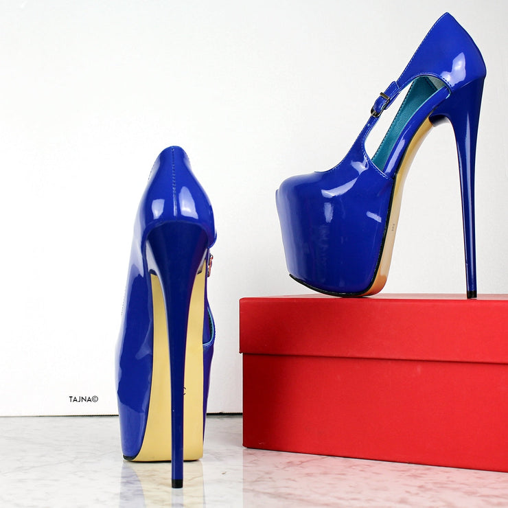 Blue deals patent heels