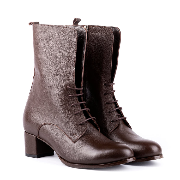 Kappa - Lace Up Leather Booties