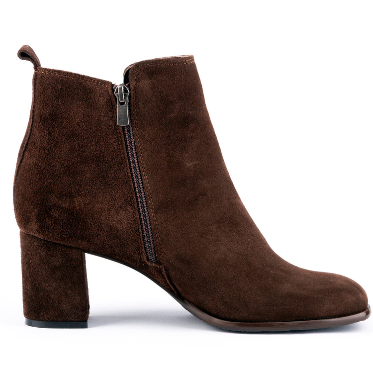 Side View - Zip- Scorpius - Double Belted Ankle Leather Booties