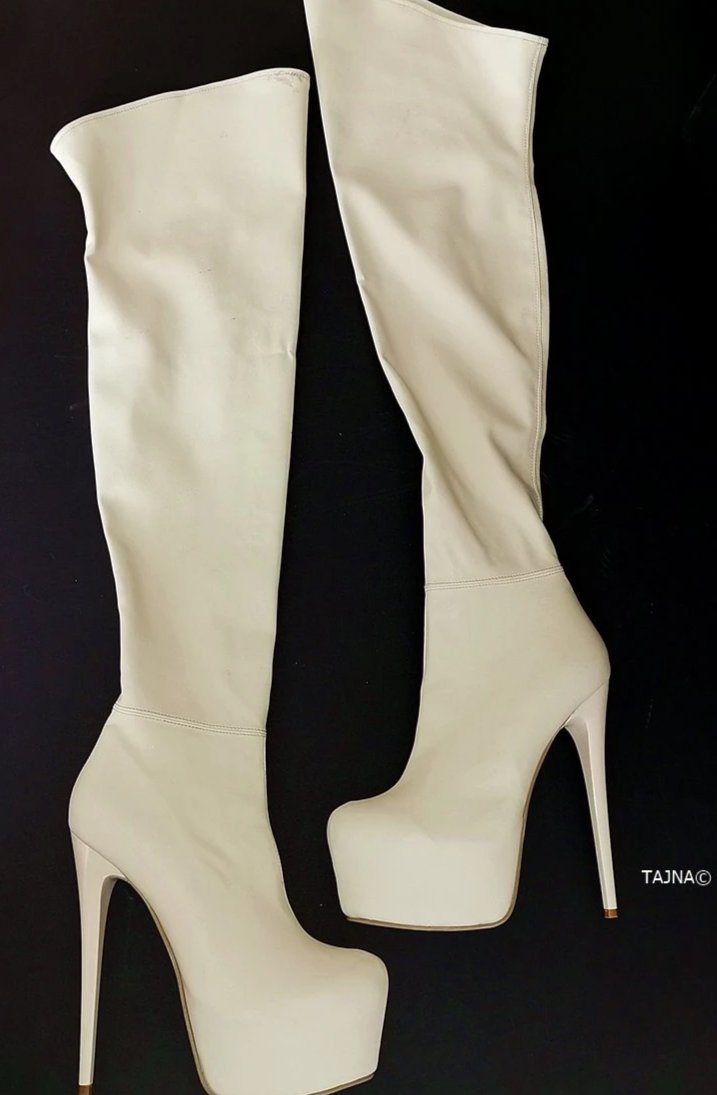 Cream colored thigh high boots outlet