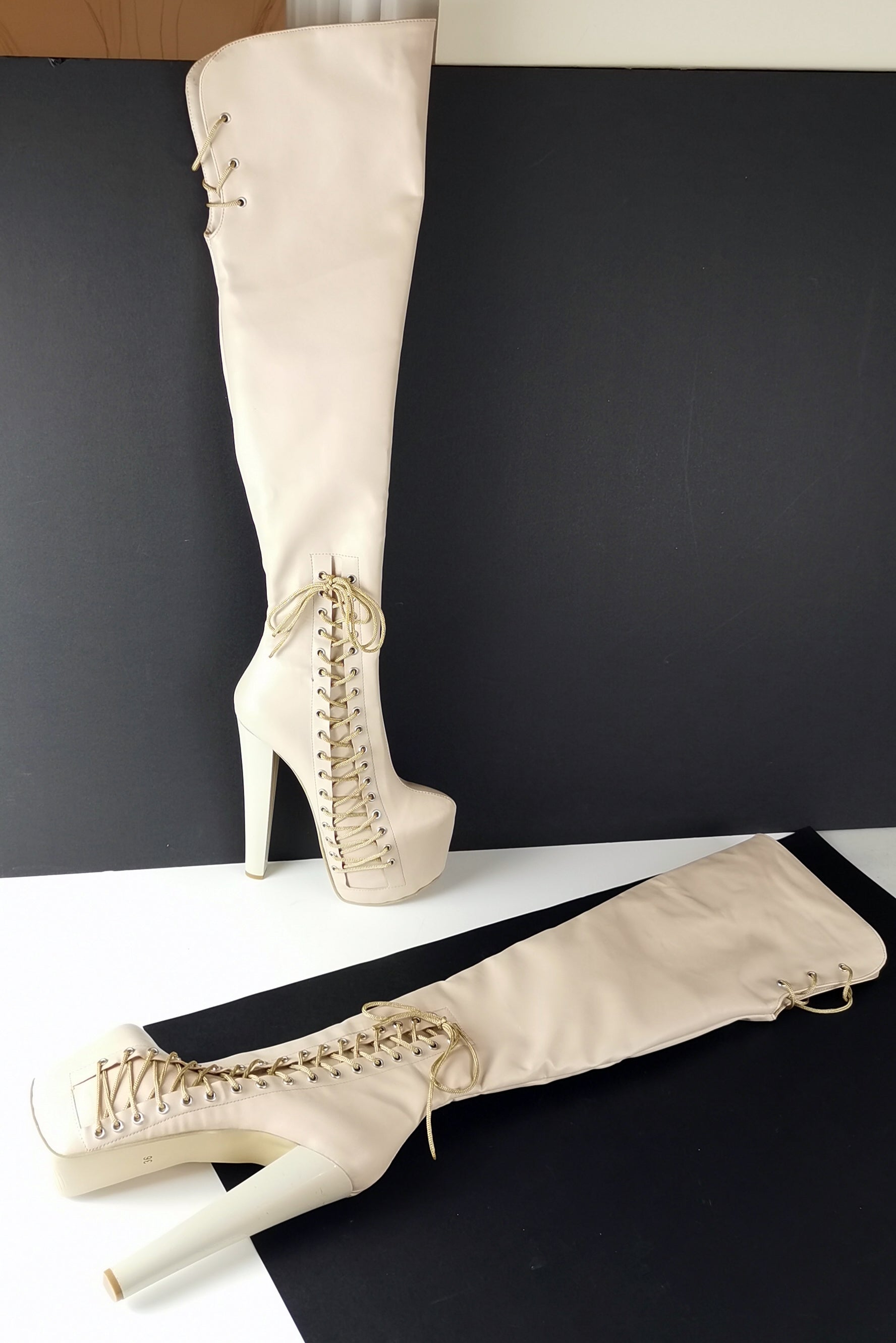 Nude high heel boots cheap