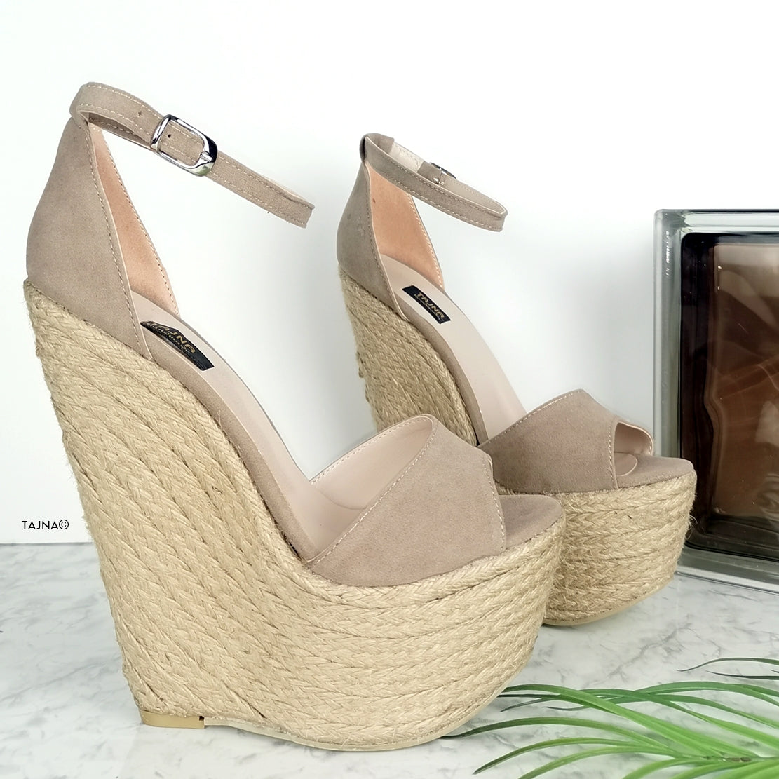 High heeled espadrille wedges best sale